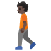 🚶🏿 person walking: dark skin tone display on Google